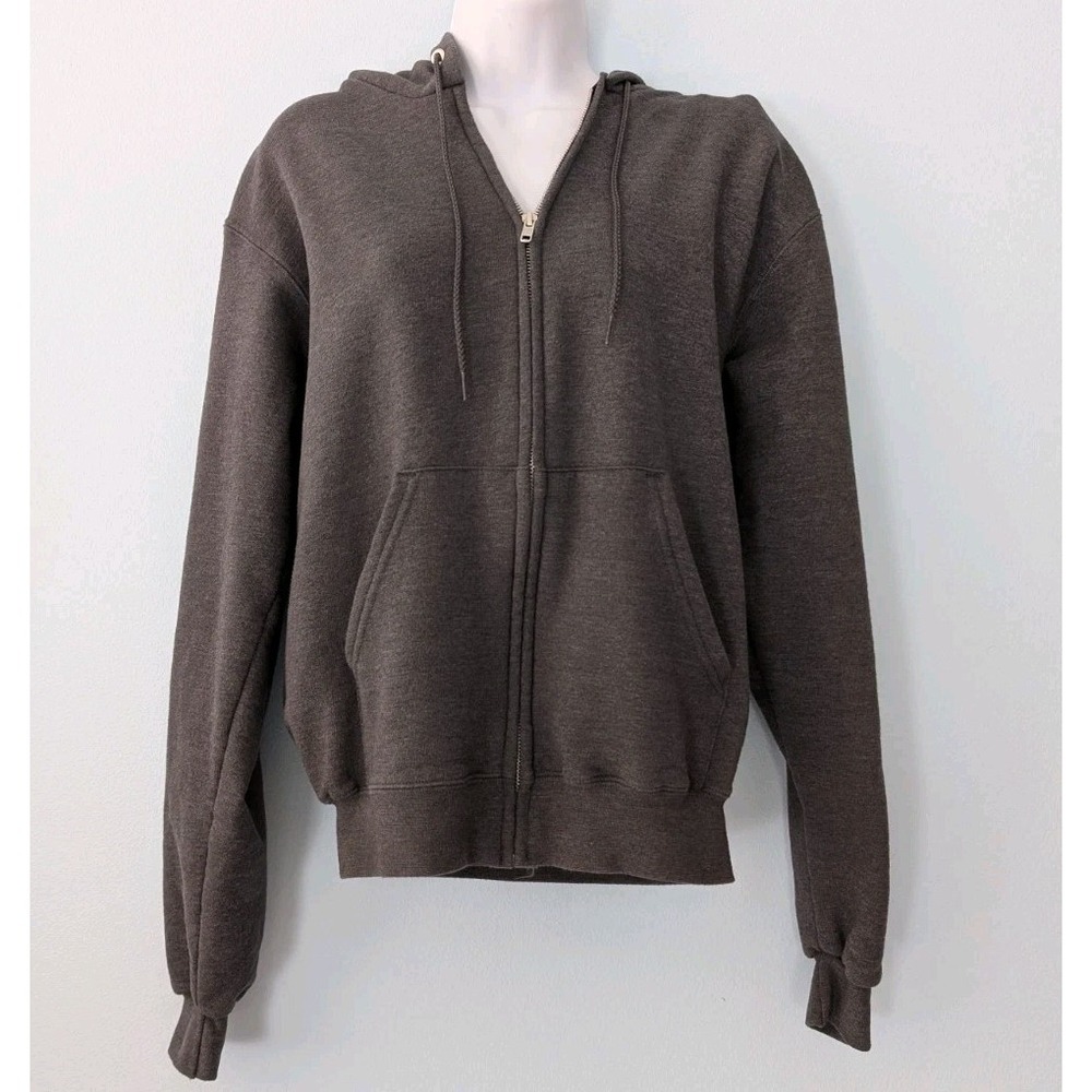 Champion Hooded Sweatshirt Jacket Dark Gray Small Full Zip Pockets Hoodie EUC